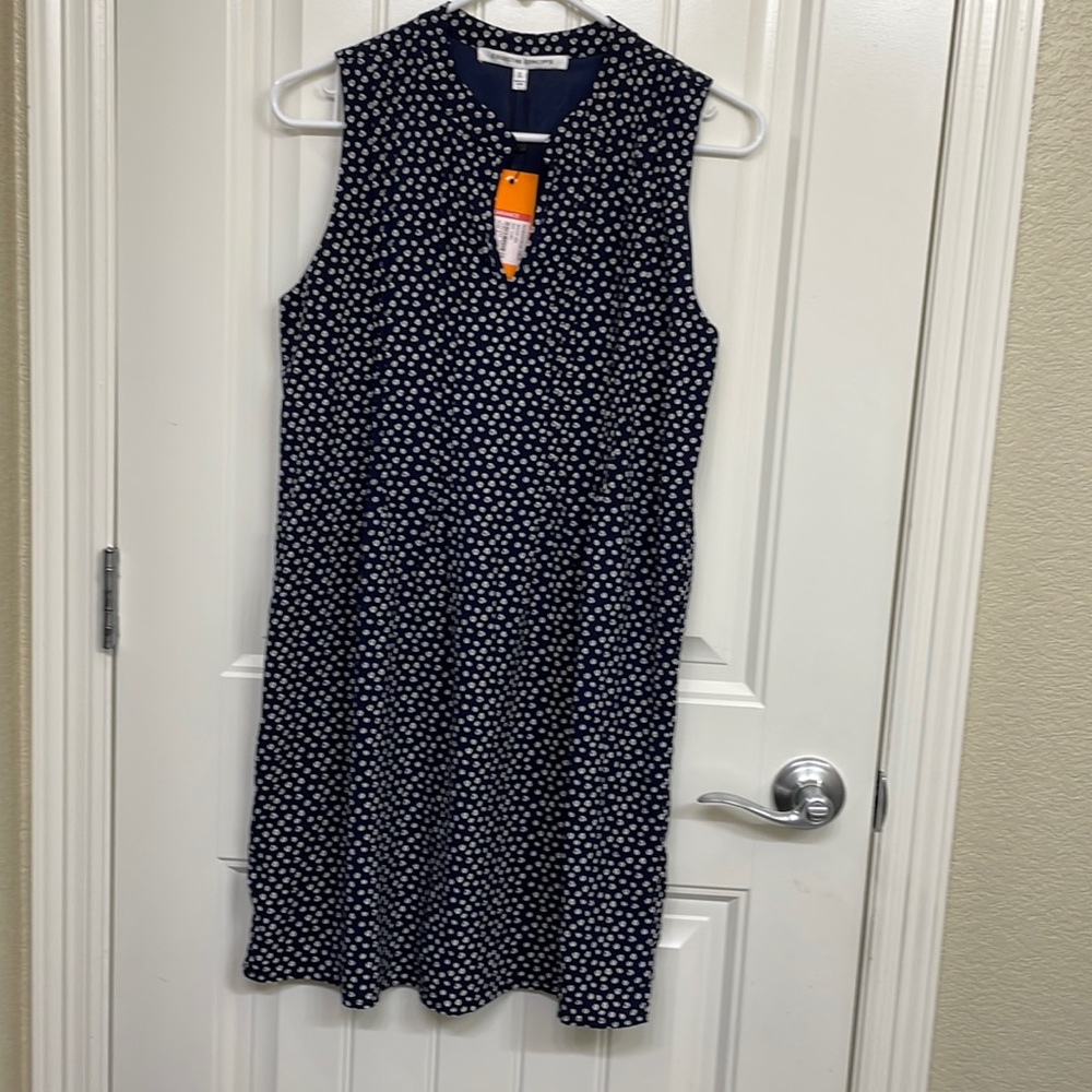 Nwt Collective Concepts Dress Size Small Navy And White/Cream